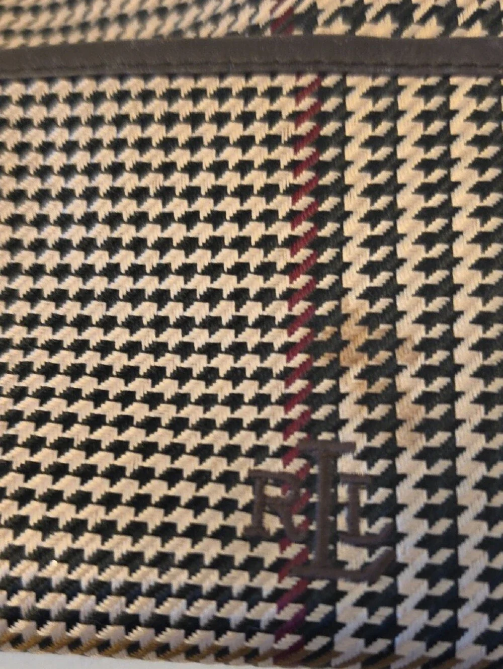 Classic Vintage Ralph Lauren Houndstooth Satchel in Brown and Tan